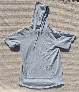 George Men Hoody Grey Short Sleeves Cotton Blend- Size Small 34-36 - Picture 1 of 8