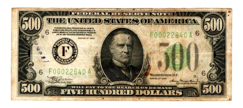 Fr. 2201-F 1934 Light Green Seal Federal Reserve Note - Image 1 of 2