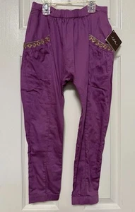 Tea Collection Purple Pants With Gold Embroidered Details Girls Size 8 NWT - Picture 1 of 15
