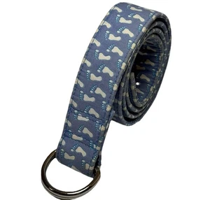 VINEYARD VINES Cintura Doppio Anello Cotone Tela Impronta Blu Uomo Taglia L Shep Ian - Foto 1 di 6
