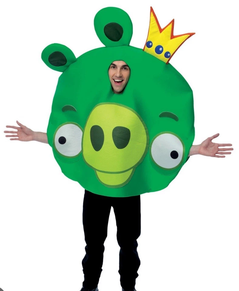 2011 Rovio King Pig Verde Angry Birds Halloween Disfraz Adulto Hogar Libre de Humo Foto 1 de 4