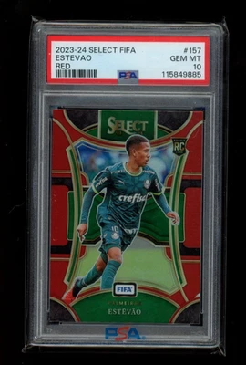 2023-24 Panini Select FIFA #157 Estevao - Red RC rookie PSA 10 - Image 1 of 4