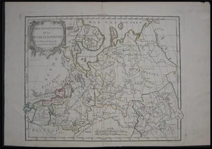 1778 Mapa Original de Vaugondy Norte de Rusia Estonia Letonia - Imagen 1 de 1