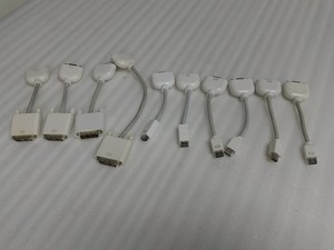Lot of 10 Apple adapters (2) mini DVI to VGA (4) DVI to VGA (4) mini VGA to VGA