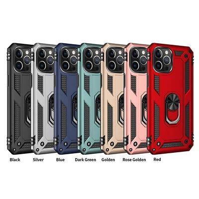 Funda con anillo a prueba de golpes para iPhone 13 12 11 Pro Max 7 8 Plus XS Max XR X SE Foto 1 de 4