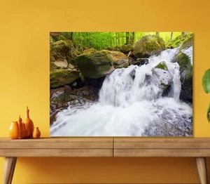 Waterfall among the Rocks 5mm thick Plastic Poster Ready to Hang 60x45cm - Picture 1 of 3