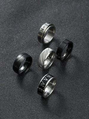 Anillos de Titanium En Plata S925 Sortijas Para Hombre Joyeria Fina Anel Regalos - Image 1 of 4