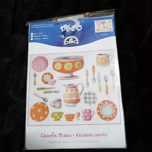 DMC Creative World Counted Cross Kit Colourful Dishes BK1302 17.5 x 14 NEW - Picture 1 of 10