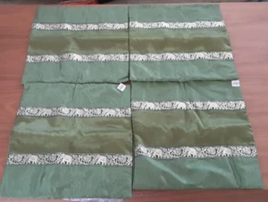 4 x SQUARE GREEN 40 CM X 40 CM CUSHION COVERS THAI SILK WITH ELEPHANT TRIM - Picture 1 of 4