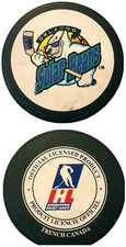 ORLANDO SOLAR BEARS OFFICIAL IHL HOCKEY PUCK  VEGUM TRENCH CANADA SLOVAKIA 
