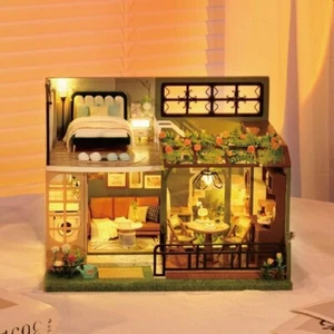 Cosy DIY Miniature Dollhouse LED Light Music Doll House Music Box Cover Furnish - Picture 1 of 15