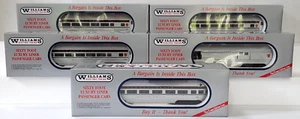 WILLIAMS ~ O GA ~ PENN RR ~ 60' ALUM LUXURY LINES ~ 5 PASS CAR SET ~ LL630 - NEW - Picture 1 of 17