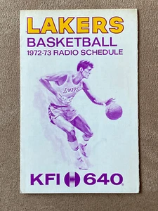 NBA 1972-73 LOS ANGELES LAKERS Schedule Basketball KFI 640 Coca-Cola - Picture 1 of 4