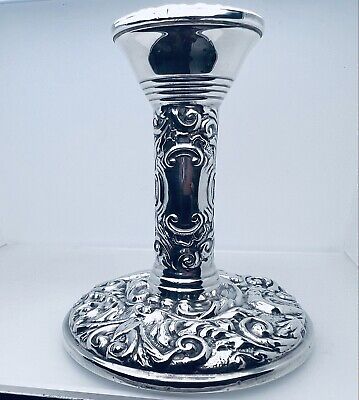 1966 Vintage Silver Repousse Candle Stick Holder 96.1mm Tall 85.7mm Base Diamete • 145£