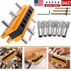 Self Centering Doweling Jig Kit Drill Jig for Straight Holes + 6 Drill Guide USA - Picture 1 of 10