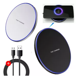 15W Universal Wireless Charger Pad Fast Charging For IPhone 13 12 11 Pro Samsung - Picture 1 of 15