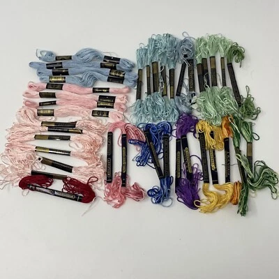 J & P COATS Lot of 38 SKS EMBROIDERY FLOSS 4 STRAND DMC Cotton Most Unused - Image 1 of 4