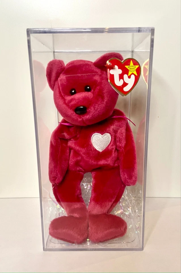 Vintage Ty Beanie Valentina Fuchsia Pink With Multiple Errors 8.5" Rare EUC