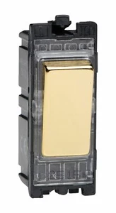 Varilight G201DV Powergrid Module Brass 20A 1-Way Double Pole Switch - Picture 1 of 1