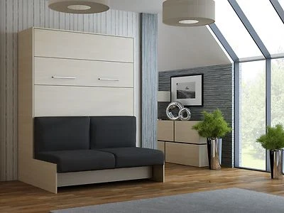 Schrankbett / Wandbett / Klappbett-  mit SOFA-Classic-140x200 cm Sorano Eiche - Bild 1 von 4