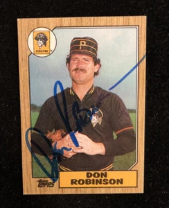 DON ROBINSON 1987 TOPPS AUTOGRAPHED SIGNED AUTO BASEBALL CARD 712 PIRATES - Picture 1 of 1
