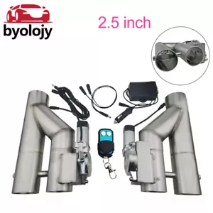 2.5'' Double Electric Exhaust Valve Dual-Valve Dual-flap Y Pipe W/ Remote Switch - Picture 1 of 12