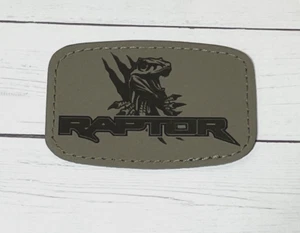 Grey Leatherette Raptor Bronco Patch Iron on Adhesive for Hats, Bag, Clothing - Picture 1 of 4