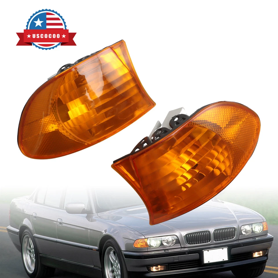 Luces de esquina delanteras ámbar luces de estacionamiento diestro y derecho para BMW Serie 7 E38 1999-2001 Foto 1 de 4