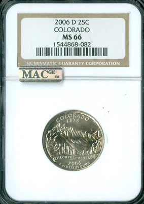 2006 D COLORADO QUARTER NGC MS66  BUSINESS STRIKE MAC SPOTLESS * - Image 1 of 2