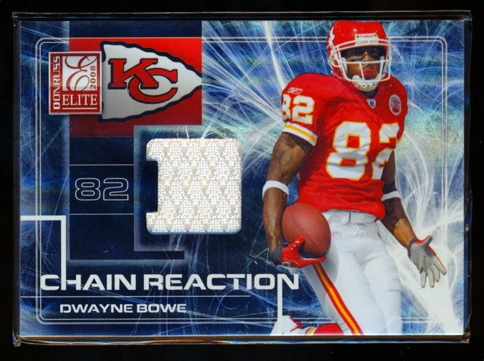 2008 ELITE CHAIN REACTION /199 JERSEY RELIC DWAYNE BOWE CHIEFS - Image 1 of 1
