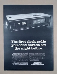 1960s SONY Digimatic Alarm Clock Flip Clock B&W Bland Vintage Poster Print Ad - Picture 1 of 1