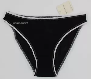 NWT Free People FP241121CY "Picot Trim" Low Rise Mesh Bikini, Black / White - Picture 1 of 5