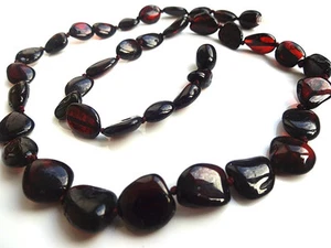 Genuine BALTIC AMBER Necklace Dark Cherry 18in - Picture 1 of 4