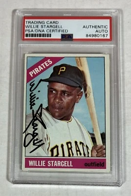 1966 Topps WILLIE STARGELL HOF PSA SIGNED AUTO Baseball Card #255  (d. 2001) - Image 1 of 2