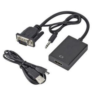 VGA Analog to HDMI Digital Audio Video Converter Adapter Cable for PC Laptop TV - Picture 1 of 9