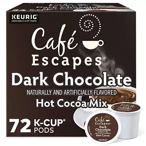 Cafe Escapes Dark Chocolate Hot Cocoa, Keurig K-Cup Pod, 72 Count - Picture 1 of 5