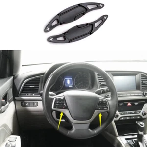For Hyundai Elantra 2017-2018 Black Aluminum Steering Wheel Shift Paddle Shifter - Picture 1 of 8