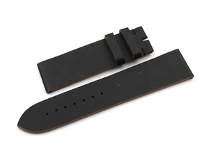Watch Strap Leather Rubberized Black 22/20mm Waterproof Sports Quality Promo - Picture 1 of 3