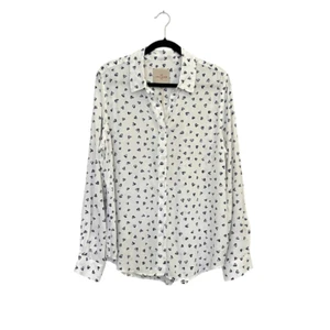 Casa Cabana Heart Print Long Sleeve Button Down Shirt Size Large Valentines Day - Picture 1 of 8