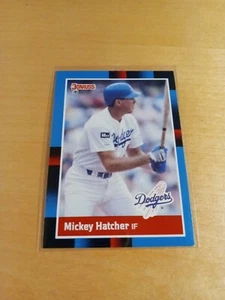 1988 DONRUSS #299 MICKEY HATCHER Los Angeles Dodgers Baseball Card, Infield (VG) - Picture 1 of 2