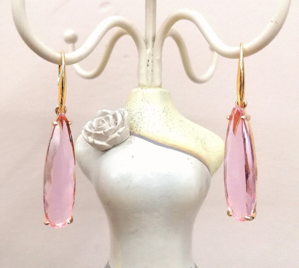 Orecchini Cristallo goccia Rosa - Immagine 1 di 1