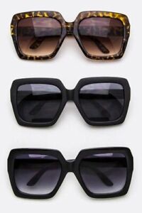 Oversized Square Flat Big Lens Womens Sunglasses Vintage Retro Jackie O