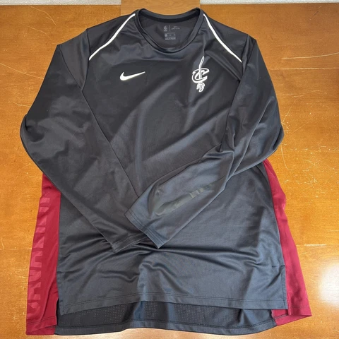 Cleveland Cavaliers Shirt Mens 2XL Gray NBA Warm Up Long Sleeve Nike Dri Fit Cover