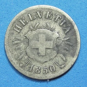 Switzerland 5 Rappen Billon Coin 1850 BB, Combined Shipping - Bild 1 von 2