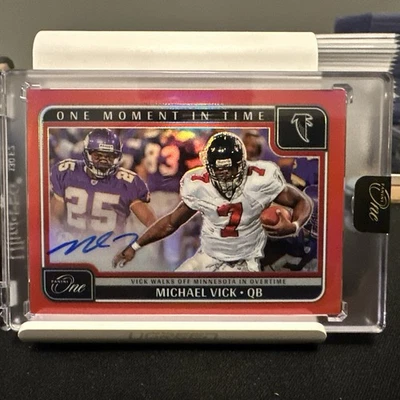 2024 Panini One Red Auto Michael Mike Vick 28/60 SP ONE MOMENT IN TIME! - Image 1 of 3