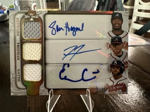 2014 Triple Threads Topps Certified Auto Relic Combo Heyward/Freeman/Gattis /27 - Picture 1 of 6