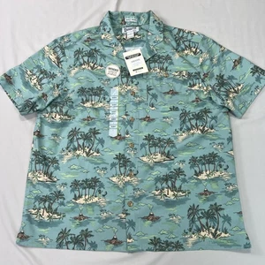 Duluth Trading Shirt Hawaiian Fishing Shirt Mens Large Green Breathable Relaxed - Picture 1 of 24