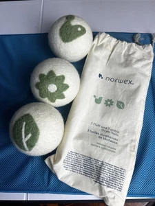 NEW Norwex Fluff & Tumble Dryer Balls Nordic Design Wool Pack of 3 Bag Set NWT - Picture 1 of 3