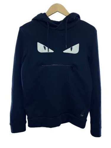 FENDI Pullover felpa con cappuccio Bugs Eye 44 Cotone BLK FY0872A1EO