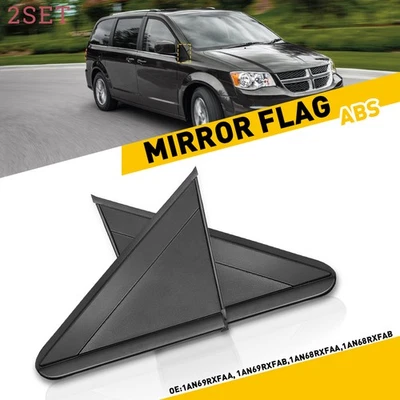 4x Apliques de moldura de bandera de espejo retrovisor Dodge Grand Caravan 2008-20 ajuste izquierdo y derecho Foto 1 de 4